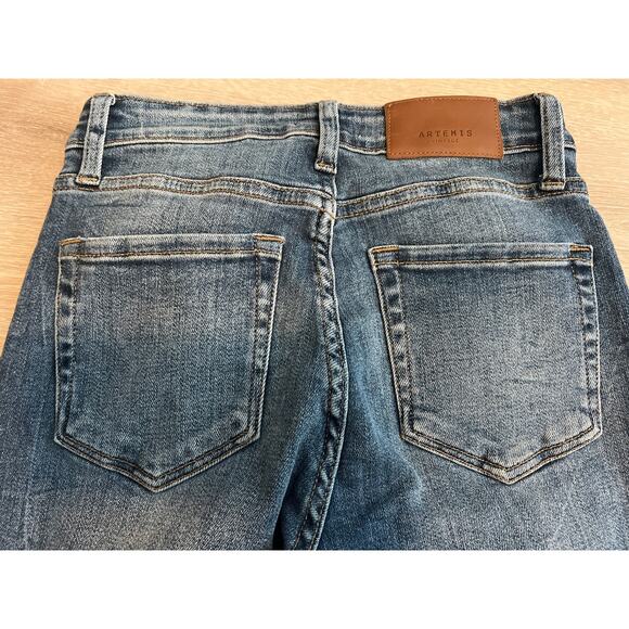 Artemis Vintage Jeans Womens 5/26 Relaxed Boot Cut Med Wash Fade Stretch Slit - Picture 8 of 8